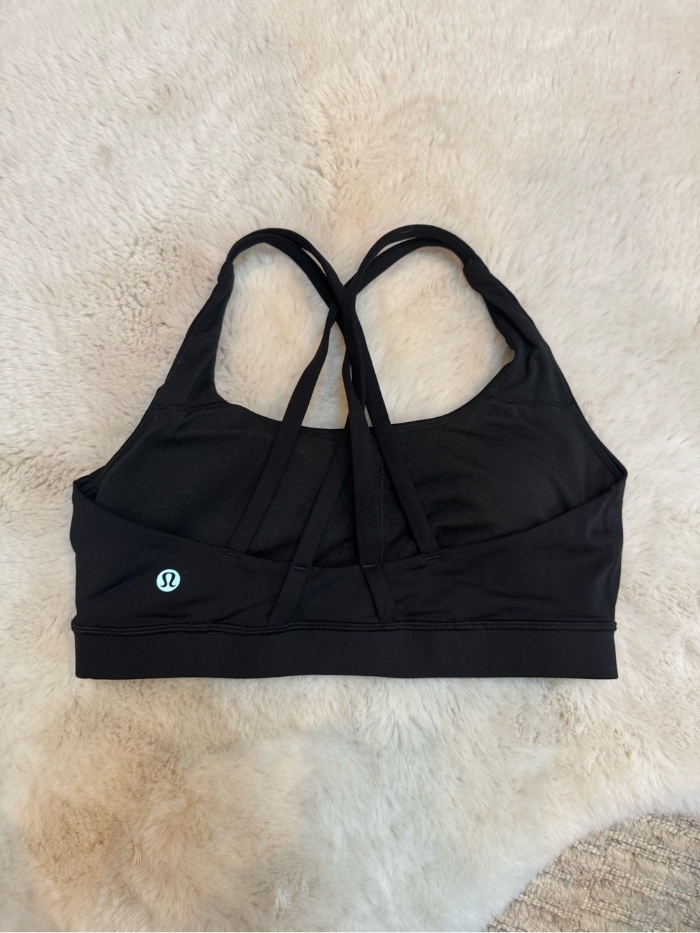 lululemon energy bra  Black Cross-Back Strappy Sports Bra